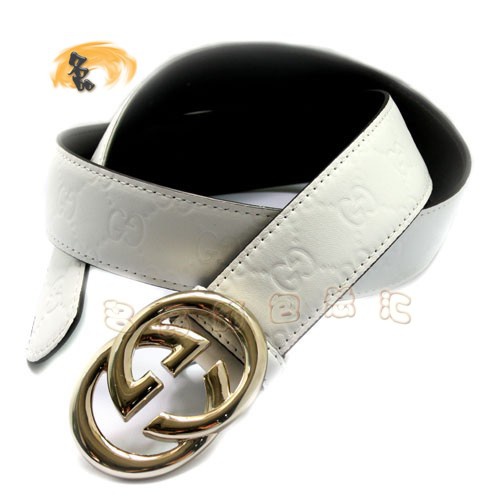 170854 Gucci皮帶 Gucci腰帶 Gucci經典款時尚女士皮帶 古奇牛皮女士皮帶 白色