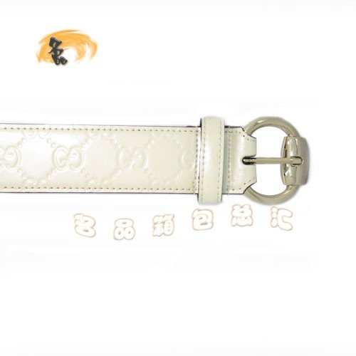 162942 經(jīng)典款Gucci時(shí)尚漆皮女士皮帶 Gucci皮帶 古奇牛皮女款皮帶 Gucci腰帶 白色