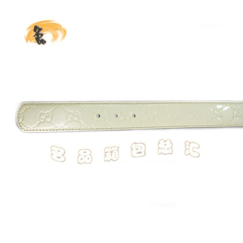 162942 經(jīng)典款Gucci時(shí)尚漆皮女士皮帶 Gucci皮帶 古奇牛皮女款皮帶 Gucci腰帶 白色