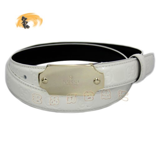 146349 經(jīng)典款Gucci漆皮時(shí)尚女士皮帶 古奇牛皮女士皮帶 腰帶 Gucci皮帶 白色