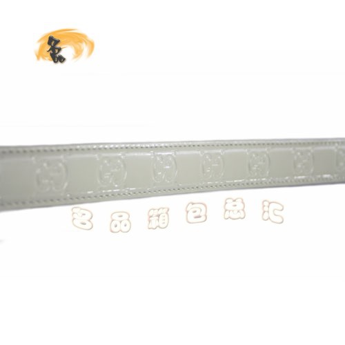 146349 經(jīng)典款Gucci漆皮時(shí)尚女士皮帶 古奇牛皮女士皮帶 腰帶 Gucci皮帶 白色