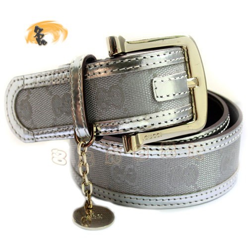 150693 經典雙G帆布皮帶 Gucci男士皮帶 古奇男款皮帶 腰帶 Gucci皮帶 銀色