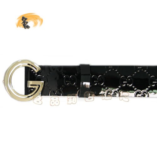 155077 經(jīng)典款漆皮皮帶 Gucci女士皮帶 古奇女款皮帶 腰帶 Gucci皮帶 黑色