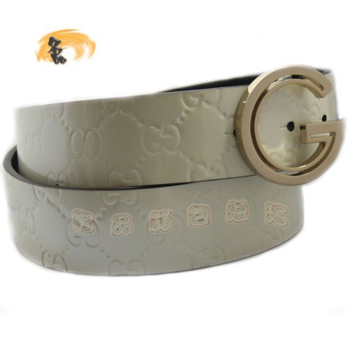 155077 經典款漆皮皮帶 Gucci女士皮帶 古奇女款皮帶 腰帶 Gucci皮帶 白色