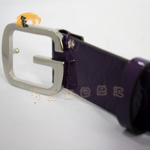 162932 Gucci皮帶 Gucci漆皮女士皮帶 古奇皮帶 牛皮 Gucci女士皮帶 腰帶 紫色