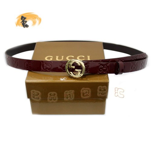 N013 古奇皮帶 Gucci皮帶 Gucci漆皮時尚女士皮帶 牛皮Gucci腰帶 紫紅色