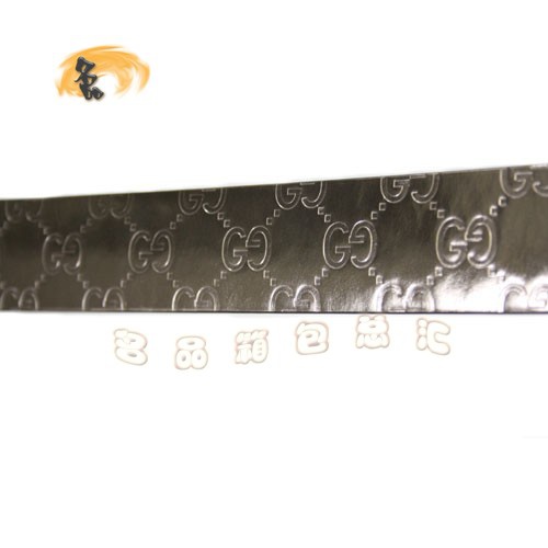 201790 Gucci皮帶 經典款Gucci時尚牛皮雙G壓花女士皮帶 古奇皮帶 漆皮腰帶 銀灰色