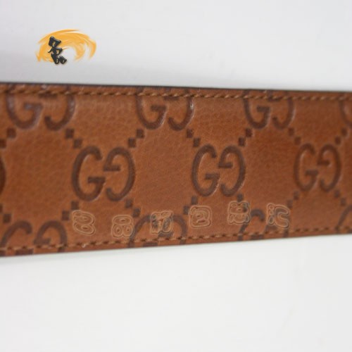 207557 經(jīng)典款Gucci時尚男士皮帶 古奇皮帶 Gucci皮帶 牛皮Gucci腰帶 棕色