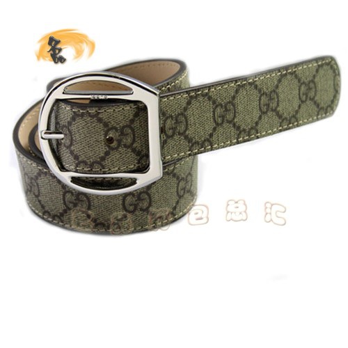 201786 Gucci皮帶 Gucci時(shí)尚雙G PVC男士皮帶 Gucci腰帶 古奇皮帶 灰色