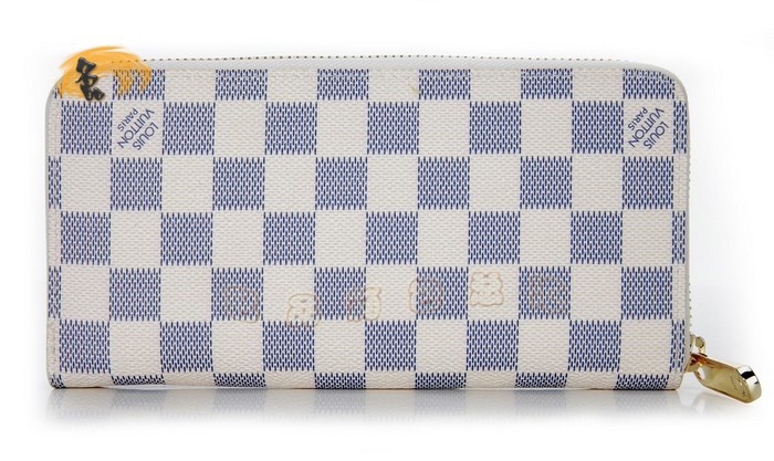 M63006 LV最新款 卡通畫版長(zhǎng)款錢包 LV錢包 白色棋盤格女士錢夾 LV Zippy系列