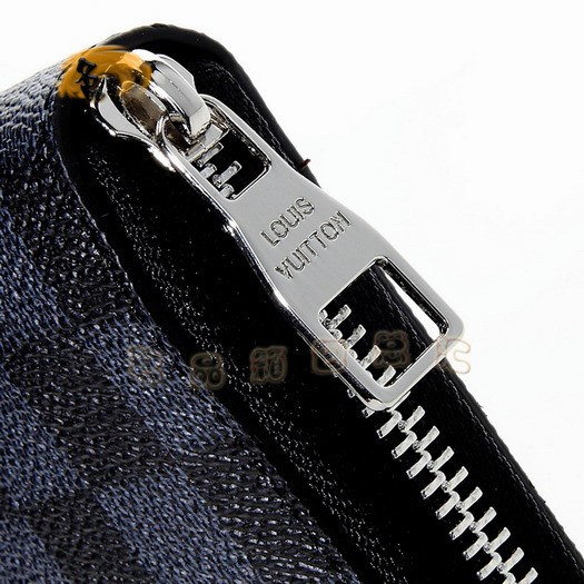 N63002 LV最新款 卡通畫版錢包 LV錢包 黑色棋盤格錢夾 LV Zippy系列長款錢包