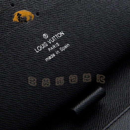 N63002 LV最新款 卡通畫版錢包 LV錢包 黑色棋盤格錢夾 LV Zippy系列長款錢包