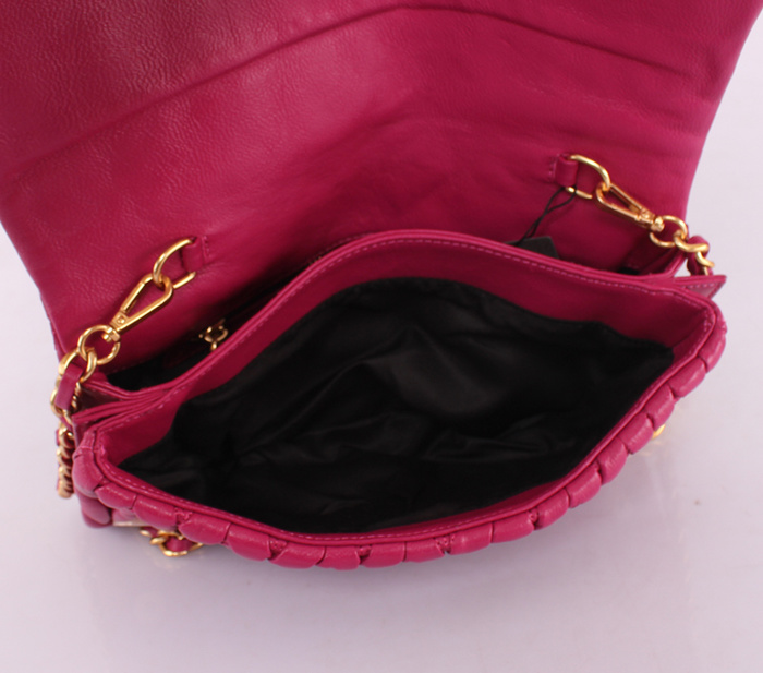 MIUMIU繆繆新款女包 81204玫紅羊皮