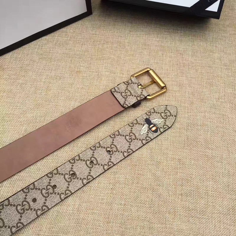 Gucci古奇新款2017蜜蜂印花腰帶 Gucci女士皮帶 古馳要帶