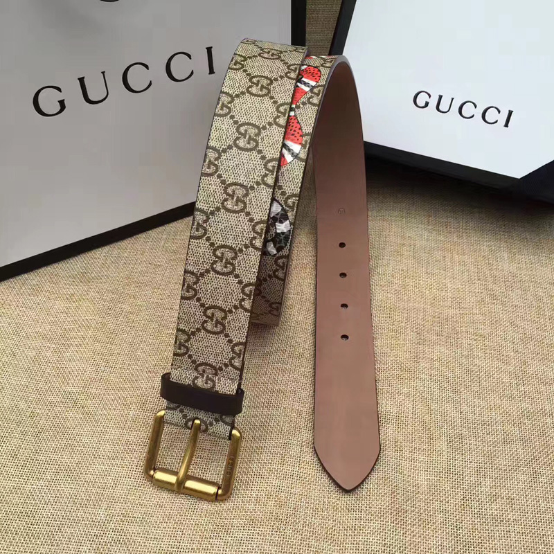 Gucci古奇新款2017蛇印花腰帶 Gucci女士皮帶 古馳要帶