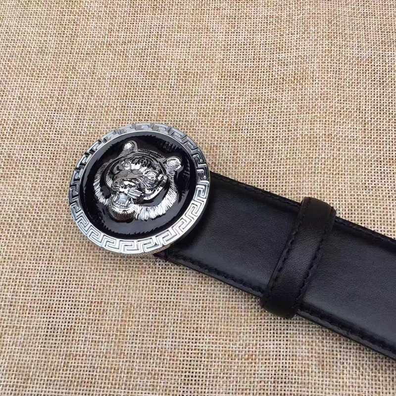 范思哲Versce皮帶 范思哲虎頭扣頭皮帶 男士腰帶牛皮 黑色