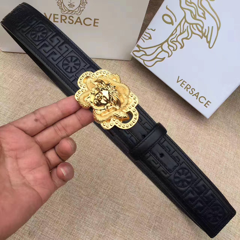 范思哲Versce2017新款皮帶 男士腰帶牛皮 黑色