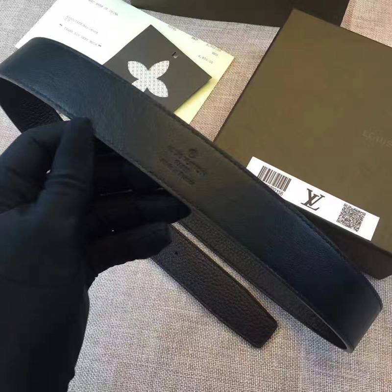 M6066S LV Pont Neuf壓紋真皮經典腰帶 LV男士針扣皮帶