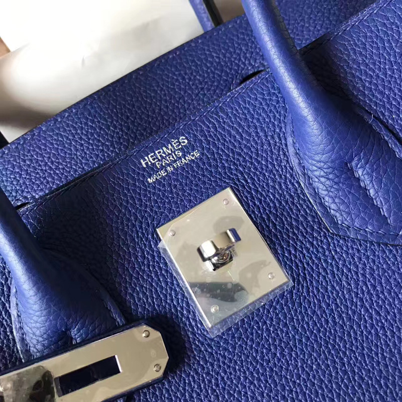 愛馬仕手提包 Hermes Birkin系列 鉑金包 純手工定制版 30cm TOGO皮 電光藍