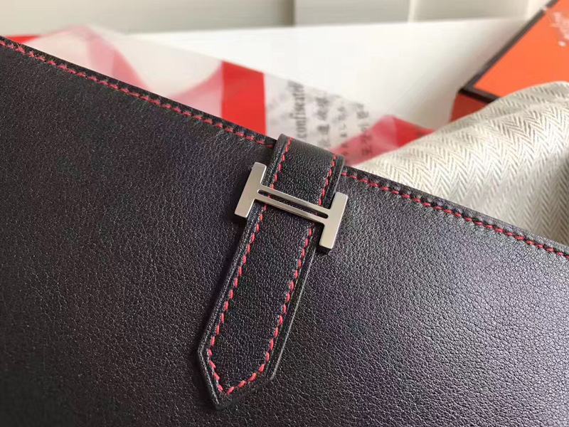 Hermes錢包 愛馬仕最新款純手工長款錢夾 Hermes卡包 SWIFT皮錢包 黑色