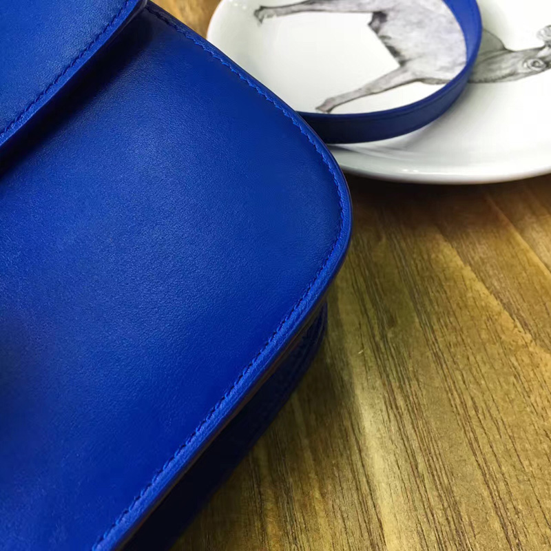 賽琳Celine box女包 賽琳豆腐包 Celine CLASSIC中號 單肩斜挎包 蘭色