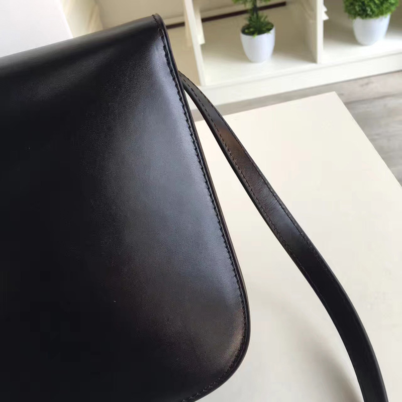 賽琳Celine box女包 賽琳豆腐包 Celine CLASSIC中號 單肩斜挎包 平紋黑色