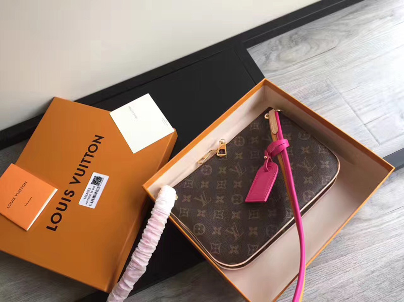 M44053 LV LORETTE 手袋 LV2017新款拼色肩帶經典老花 LV女士單肩斜挎包