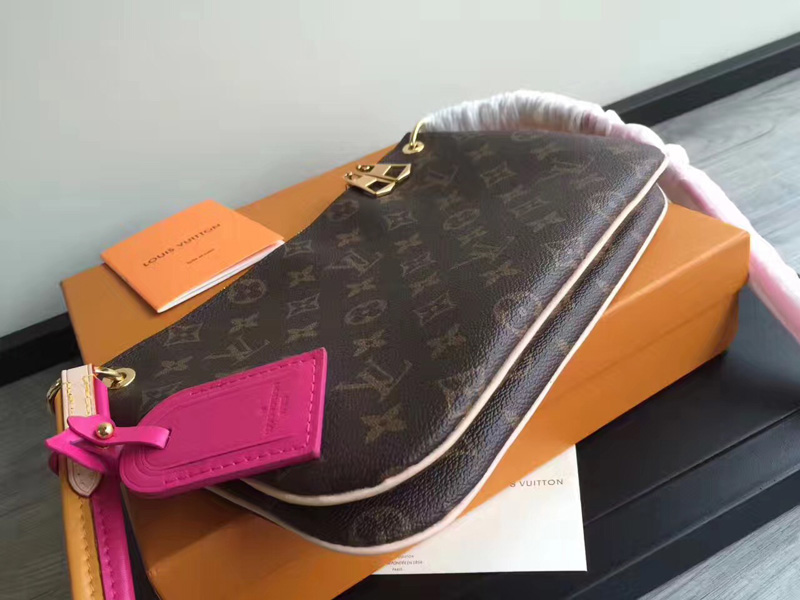 M44053 LV LORETTE 手袋 LV2017新款拼色肩帶經典老花 LV女士單肩斜挎包