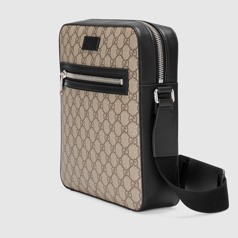 473878 Gucci Supreme高級(jí)人造革扁平郵差包 Gucci男士斜挎包