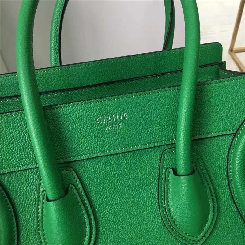 2017賽琳 celine笑臉包 囧臉包真皮女包 頭層牛皮 荔枝紋 翅膀手提包 竹子綠