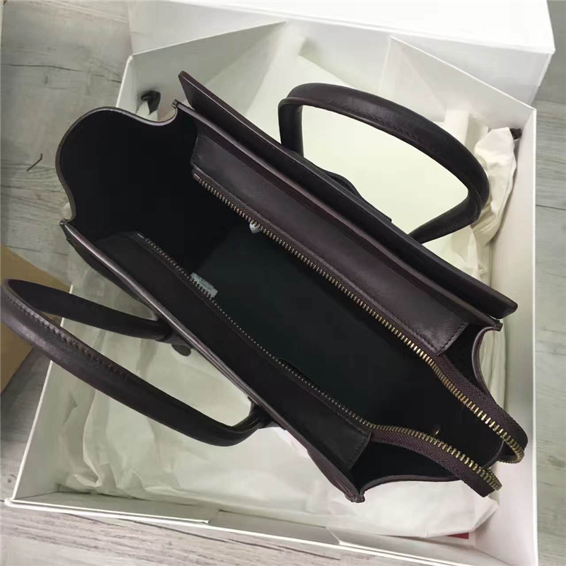 2017賽琳 celine笑臉包囧臉包 頭層牛皮 三色拼接 翅膀手提包 牛津白/深啡/綠棕