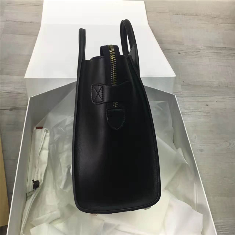 2017賽琳 celine笑臉包 囧臉包真皮女包 頭層牛皮 翅膀手提包 三色線 黑色