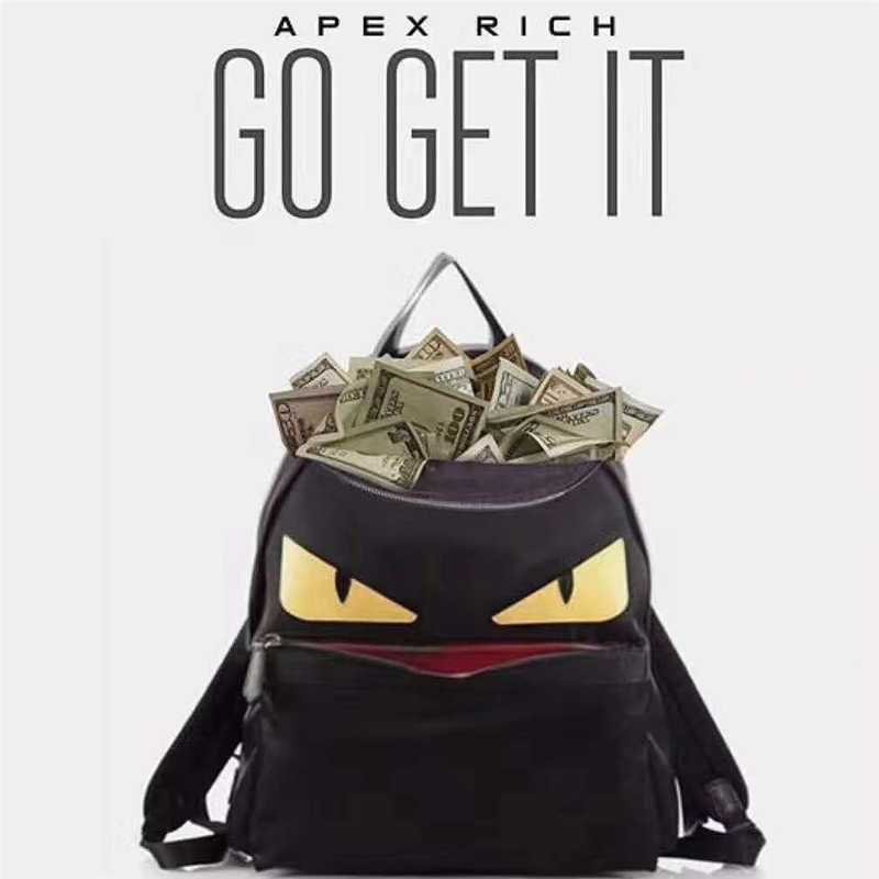 Fendi雙肩包 芬迪經典小怪獸眼睛 芬迪雙肩包 Fendi帆布雙肩包 黑色黃眼