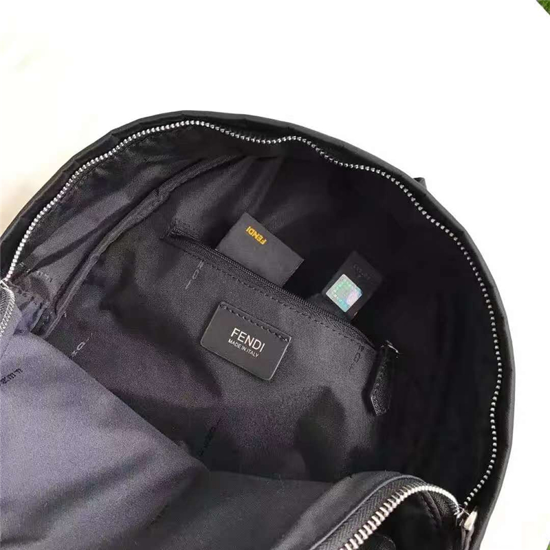 Fendi雙肩包 芬迪經典小怪獸眼睛 芬迪雙肩包 Fendi帆布雙肩包 黑色白眼