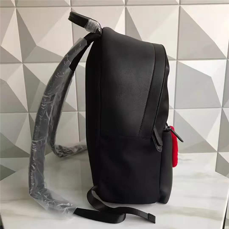 Fendi芬迪新款雙肩包 尼龍布配牛皮雙肩包 羊毛笑臉 芬迪雙肩包 黑色