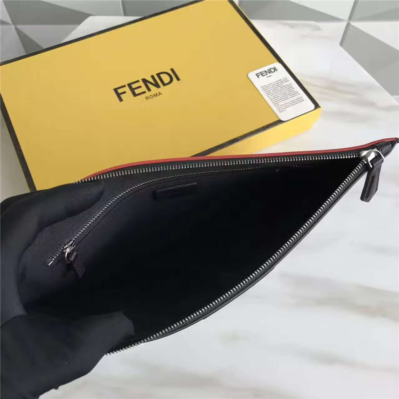 FENDI手包 芬迪小怪獸眼睛額頭閃電圖 小怪獸眼睛額頭閃電圖 芬迪手拿包 黑色