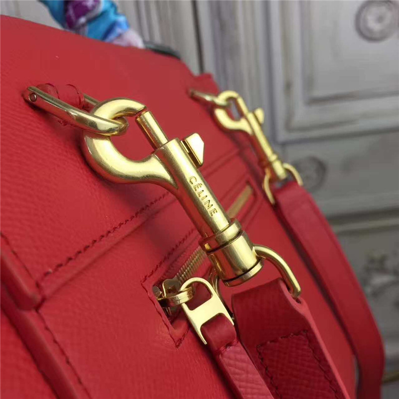 Celine賽琳 2017新款 Celine鯰魚包 光滑牛皮 流蘇裝飾鯰魚手提包 手掌紋紅