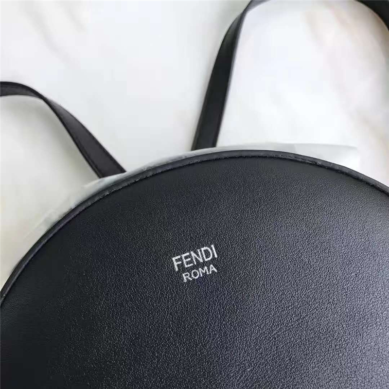 FENDI 2017新品 柔軟南非小牛皮 彩色鉚釘包 芬迪雙肩包 黑色