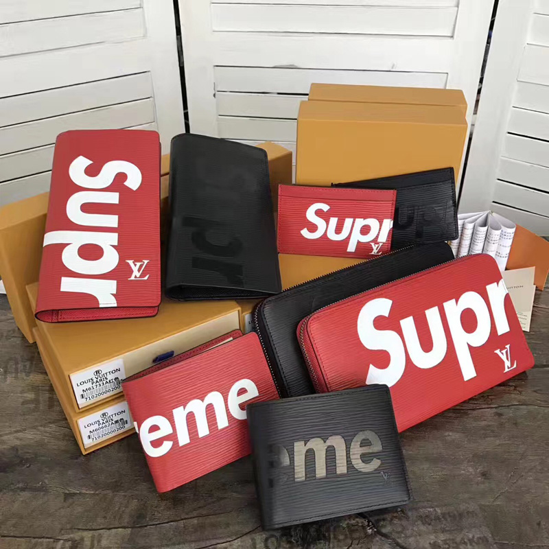 M60632 LV Supreme 聯名系列限量版Zippy Organizer 拉鏈錢夾 LV錢包全開 紅色
