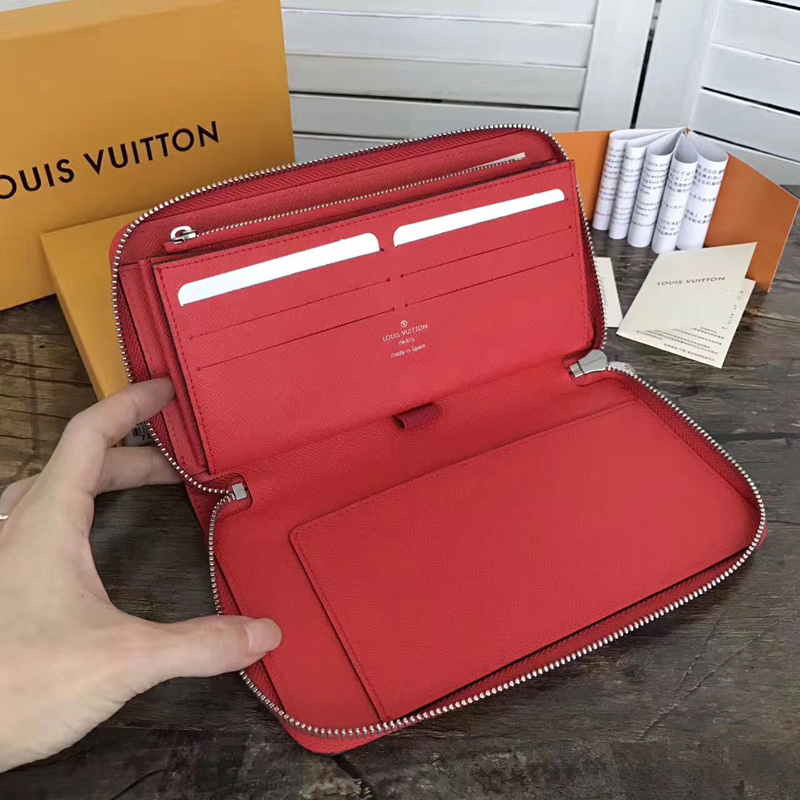 M60632 LV Supreme 聯名系列限量版Zippy Organizer 拉鏈錢夾 LV錢包全開 紅色