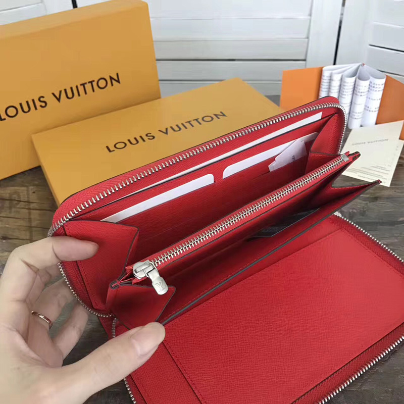 M60632 LV Supreme 聯名系列限量版Zippy Organizer 拉鏈錢夾 LV錢包全開 紅色