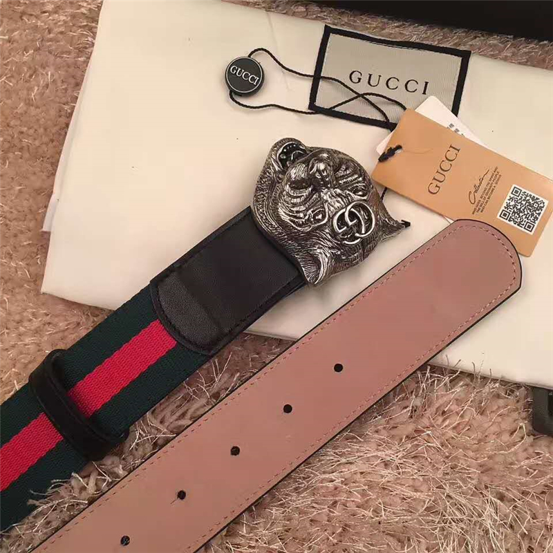 Gucci 古奇新款 頭層牛皮腰帶 情侶款 精鋼虎頭扣