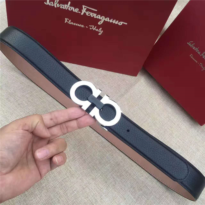 Salvatore Ferragamo 菲拉格慕 正裝腰帶 商務休閑款 黑帶黑LOGO