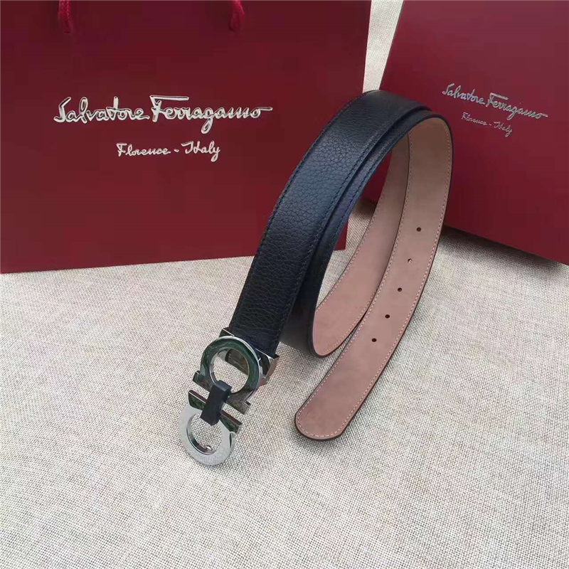 Salvatore Ferragamo 菲拉格慕 正裝腰帶 商務休閑款 黑帶黑LOGO