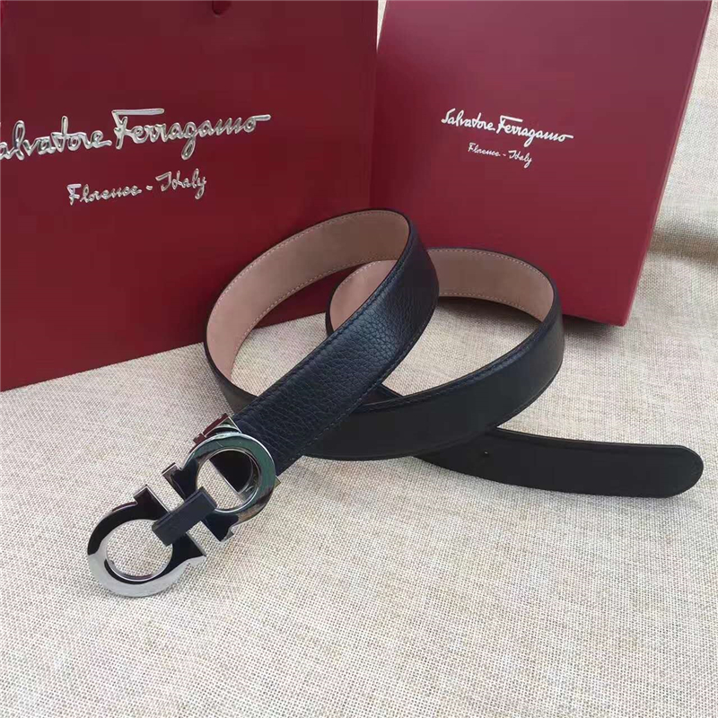 Salvatore Ferragamo 菲拉格慕 正裝腰帶 商務休閑款 黑帶黑LOGO