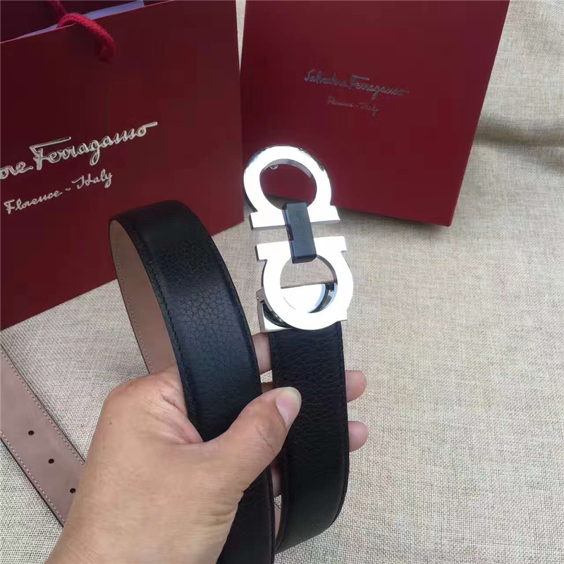 Salvatore Ferragamo 菲拉格慕 正裝腰帶 商務休閑款 黑帶黑LOGO