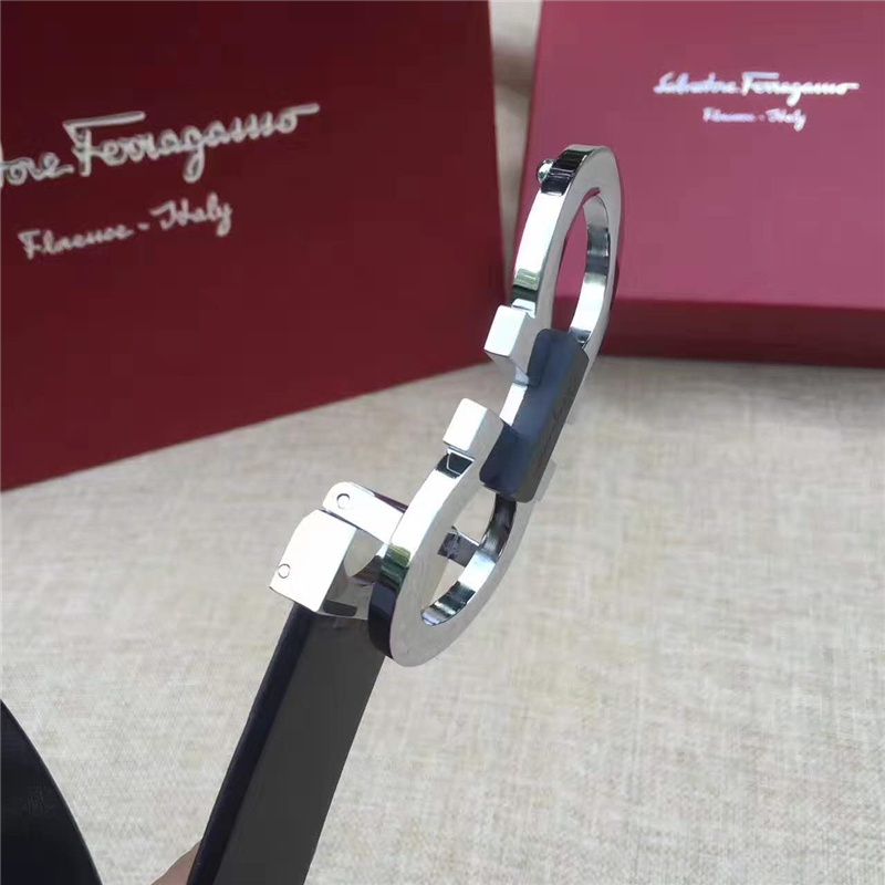 Salvatore Ferragamo 菲拉格慕 正裝腰帶 商務休閑款 黑帶黑LOGO