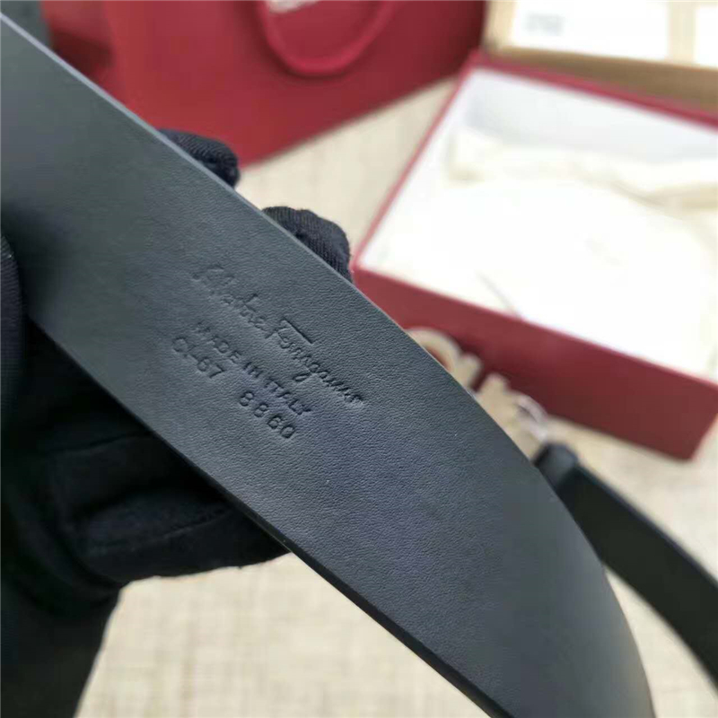 Salvatore Ferragamo 菲拉格慕 Ferragmo正品同款 高端定制 進口雙面 時尚休閑皮帶 銀色雕花扣