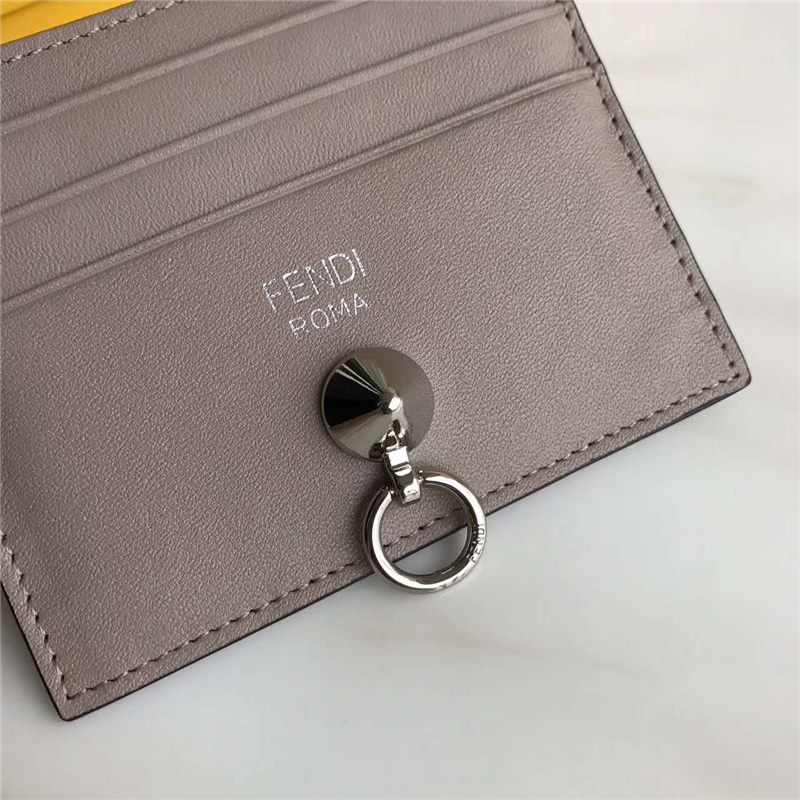 0269 Fendi芬迪卡夾 小牛皮扁形卡片套 芬迪卡套 大象灰
