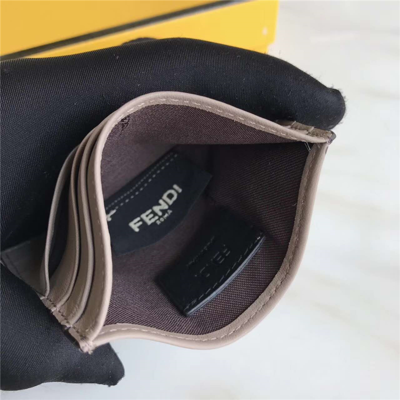 0269 Fendi芬迪卡夾 小牛皮扁形卡片套 芬迪卡套 大象灰